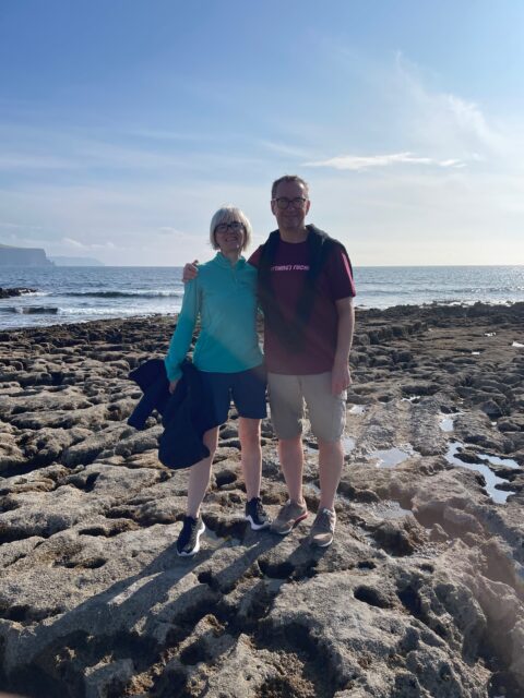 My Soulmate and I standing on the coast near Doolin pier